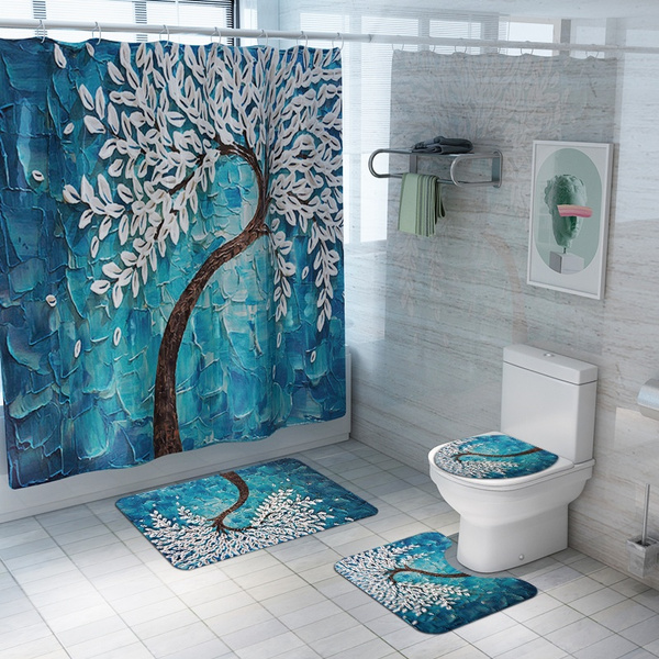 Anti-slip Bathroom Mat, Toilet Bowl, Waterproof Floor Mat