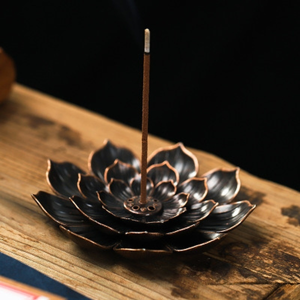 Alloy Incense Burner Plate Holder Buddhism Plate Lotus Censer Coil ...