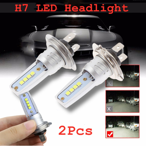 1Pair H7 LED headlight conversion kit COB bulb 110W 20800LM white low