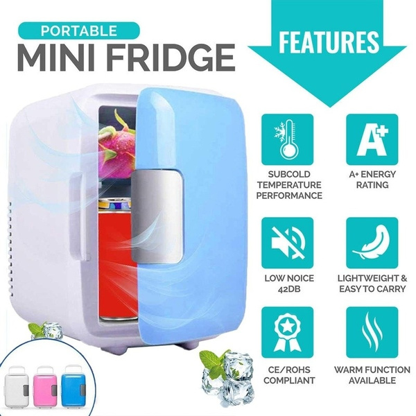 4L Portable Mini Fridge Table Top Electric Small Cooler Bedroom Ice Box Office 