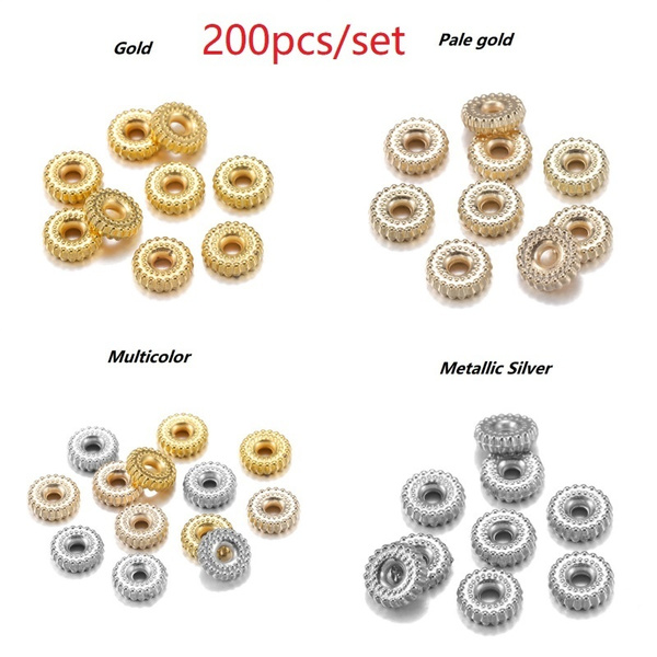 Loose Beads Gold Silver Spacer  Color Silver Gold Spacer Beads