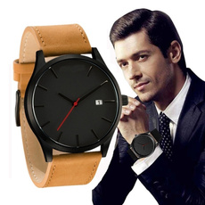 quartz, business watch, Clock, leather