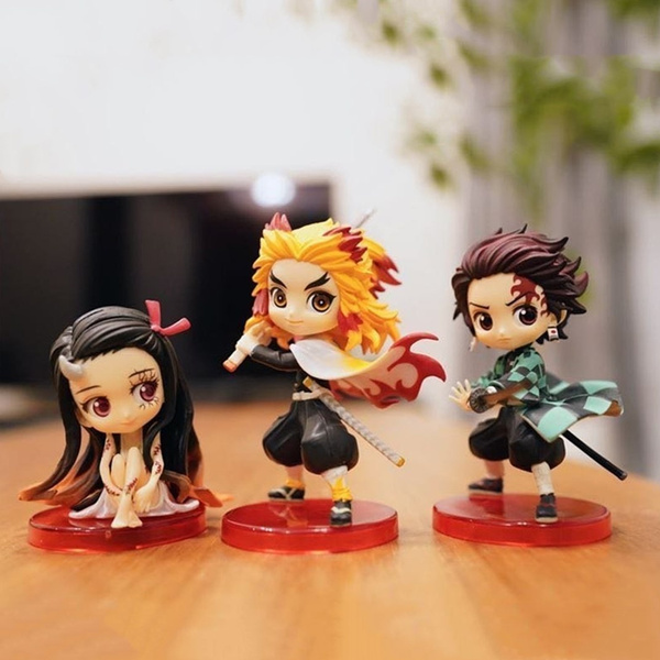 3pcs Lot Jump Limited Edition Q Posket Petit Demon Slayer Kimetsu No Yaiba Rengoku Kyoujurou Kamado Tanjirou Kamado Nezuko Pvc Action Figure Wish