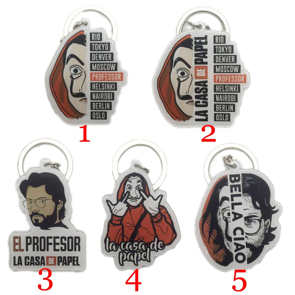 The House of Paper Money Heist Keychain Keyrings La Casa De Papel