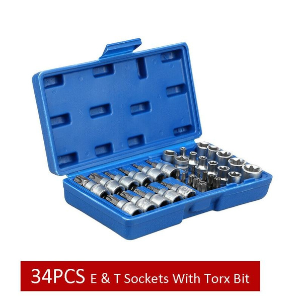 34Pcs/Set Male Female Pentalobe Star Socket Bit Set For /Star/E Bits