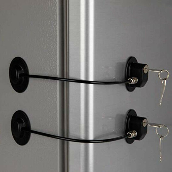 LARGE Black Refrigerator Lock with Padlock -4355lbwp