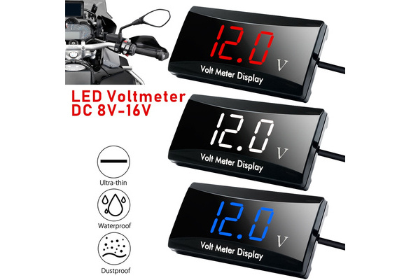 IPX6 0.56" Digital 12V LED Panel Green Voltmeter Waterproof Volt Meter For Car 
