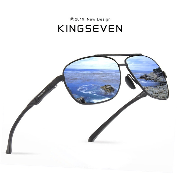 KINGSEVEN 2020 Brand Men Aluminum Sunglasses Polarized UV400 Mirror Male Sun