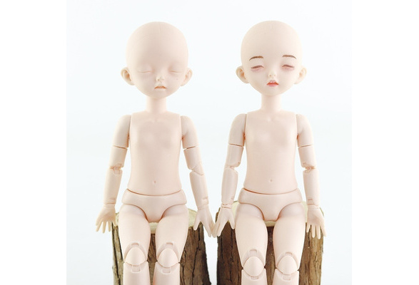 22 Moveable Joints DIY Handmade Makeup Dolls 28cm 1/6 Bjd Doll Sleeping  Eyes Naked Doll Head Body White Skin Dolls Kids Toy