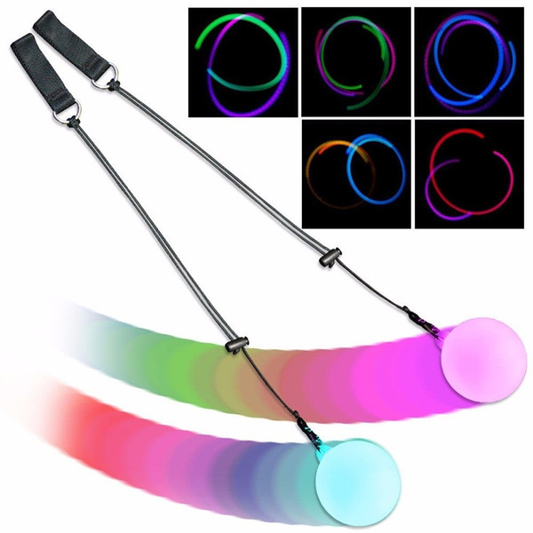 4/2/1Pc Pro LED Multi-Colored Glow POI Thrown Balls Light Up For Belly ...