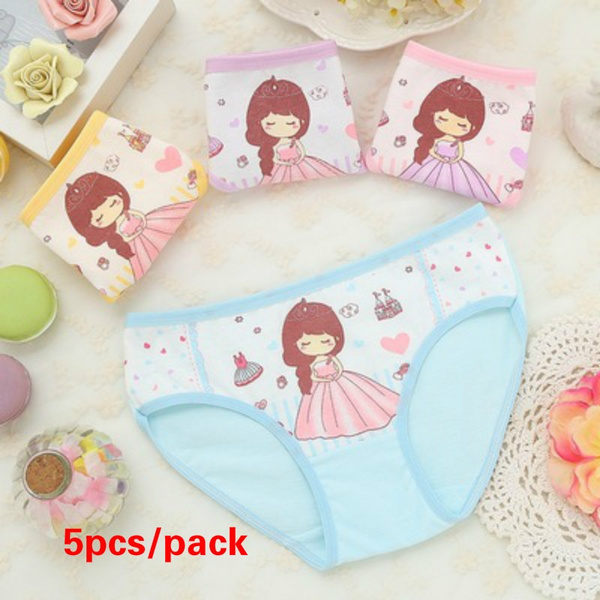 SMY 4PCS 2-12Yrs Cotton Girls Underwear Printed Baby Underpants Cute  Cartoon Kids Panties Breathable Sexy Children Panty Shorts