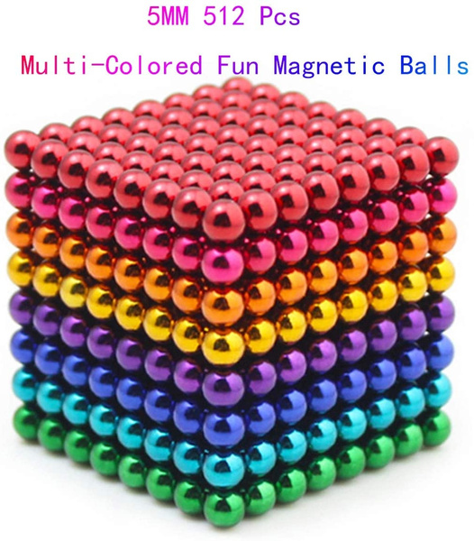 DIY Magnet Fun Stress Relief & Intelligence Development Bucky Balls Multi-Colored Sculpture Building Blocks Toys Mini Rainbow Desk Games for Adults- 216pcs Jijem 5MM 216pcs Magnetic Balls 