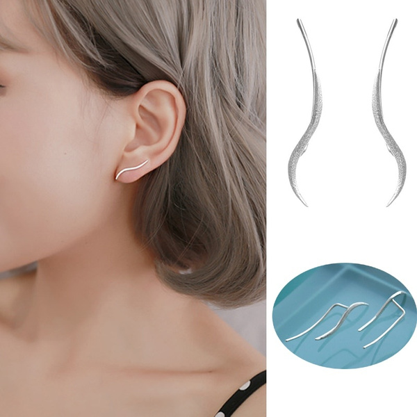 Minimalist Twist Climber Earrings Simple Fashion 925 Sterling Silver Ear  Cuff for Women Girls | Wish