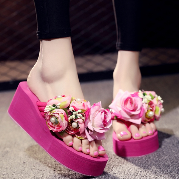 Flower slip discount on platform sandals