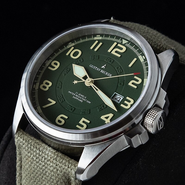 Gustav Becker Seiko NH35A Automatic Mechanical Military Tank Watch Seagull  1963 | WatchCharts