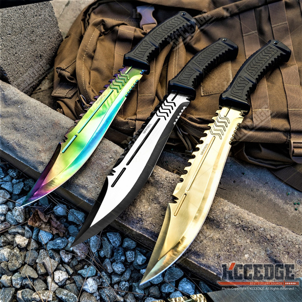 KCCEDGE Tactical Knife Hunting Knife Survival Knife 17 Inch FULL TANG Fixed  Blade Knife Razor Sharp Edge Camping Accessories Camping Gear Survival Kit Survival  Gear Tactical Gear