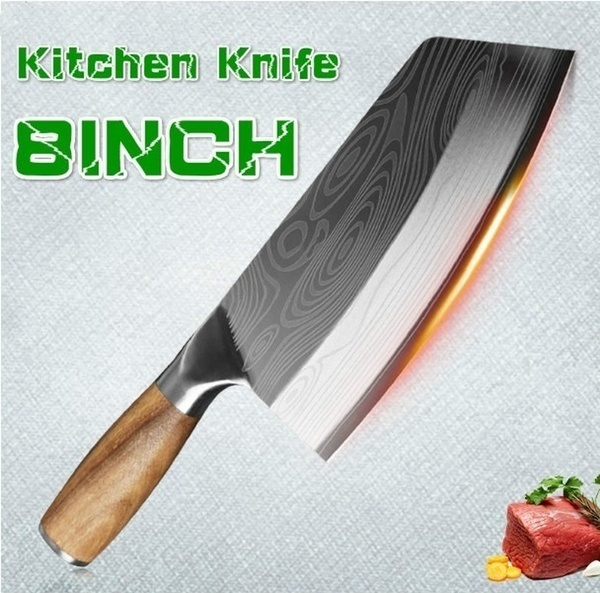 XYj 8 Inch Knives Chef Knife Japanese Kitchen Knife Stainless Steel Knives  Ultra Sharp Wood Handle Chef Knives High Carbon Stainless Steel Laser  Slicing Knife Cleaver Knife Kitchen Knife