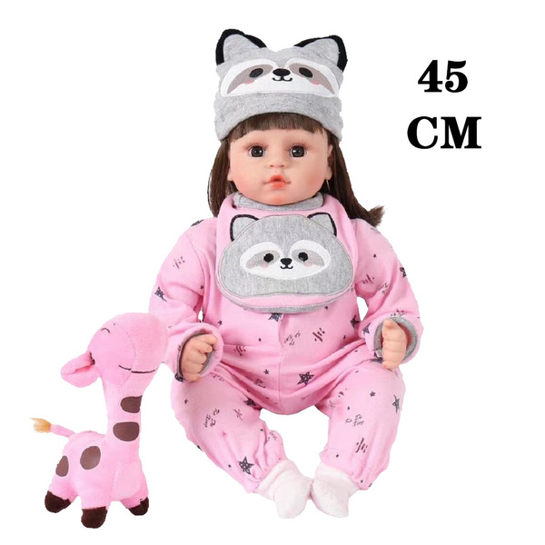 Newborn Baby Doll Realistic Toy Doll 45cm) (18inch Lifelike Baby Doll  Realistic Doll Toy Dolls Look Real Reborn Doll Boneca Reborn Silicone Reborn  Baby Doll Poupee Reborn