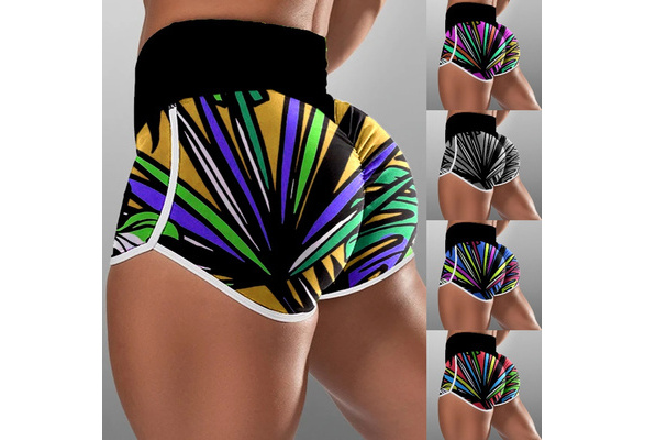 Women's Fashion High Waist Breathable Colorblock Sport Shorts