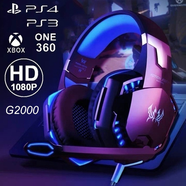 5D Surround Stereo LED Mic Headset Headphones 3 Colors Hifi Noise Reduction  For PC Gaming Laptop PS4 XBOX Gaming Gamer With Adapter | Wish