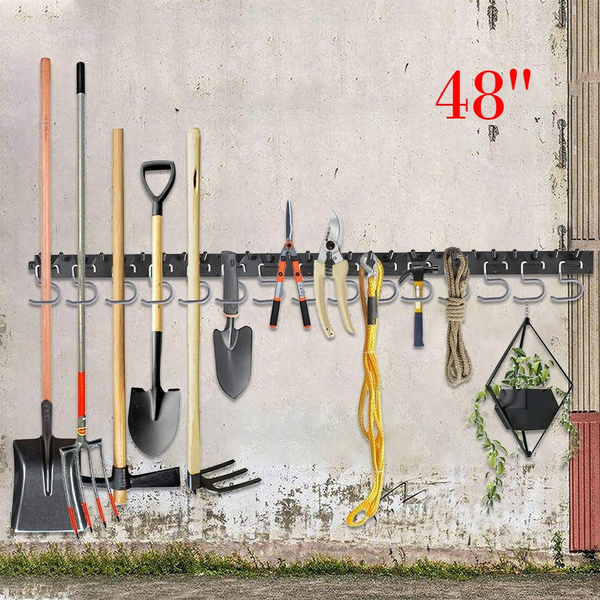 Adjustable Storage System 48'' Wall Holders for Tools Wall Mount Garden