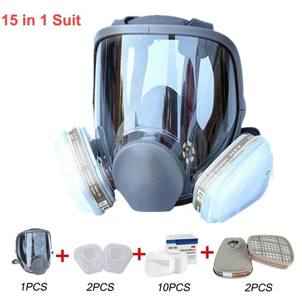 15 in 1 Suit Painting Spraying Safety Gear Respirator 6800 Gas Mask ...