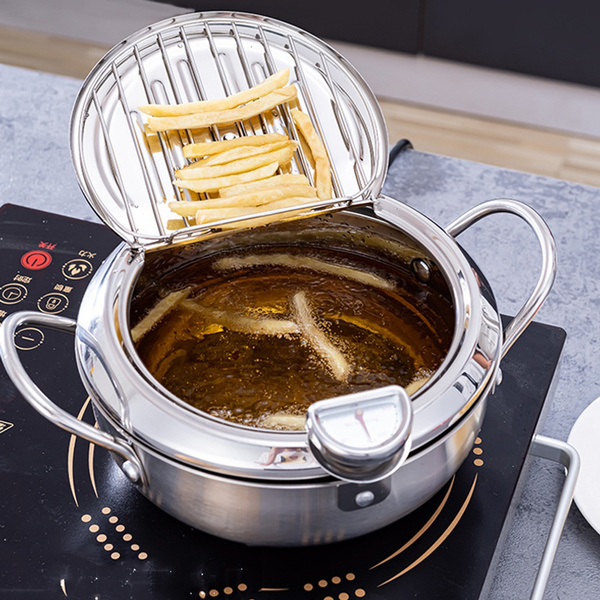 Temperature Control Cooking Tools Deep Frying Pot Deep Fryer Tempura Fryer  Pan