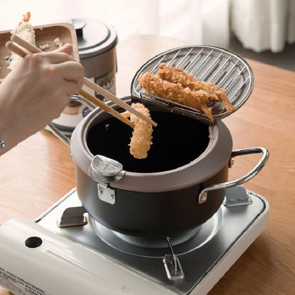 Japanese Style Frying Pot Kitchen Deep Fryers Tempura Fryer Pot