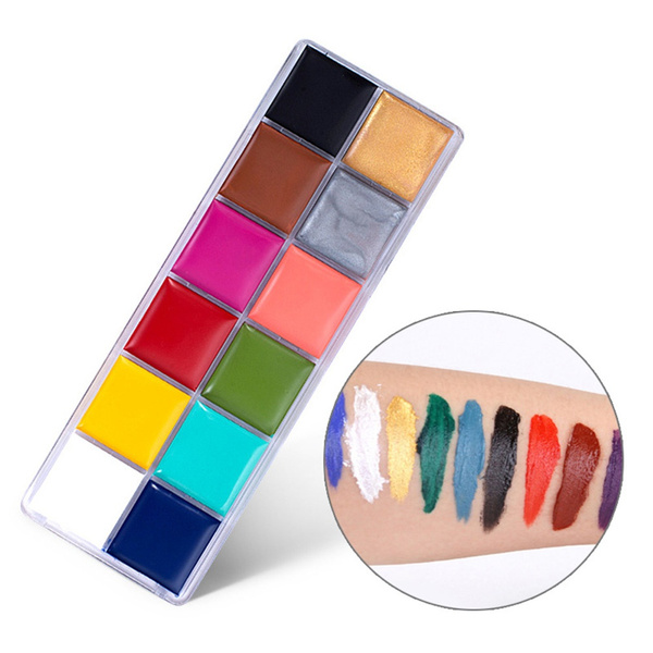 Face Paint Kit Palette Art Painting For Makeup 12 Colours Professional Wish - Color Paint Palette Makeup