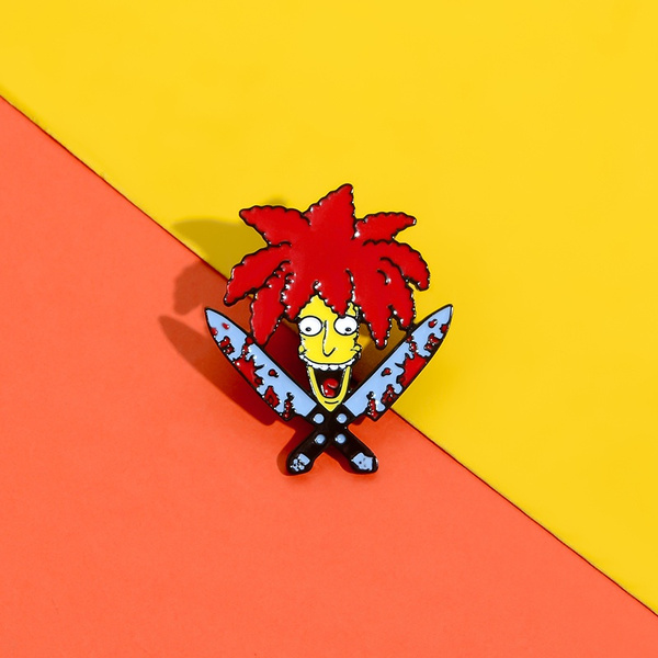 Sideshow Bob Enamel Pins Simpson Cartoon Character Badge Brooch Lapel Pin Friend Fans Gift Wish
