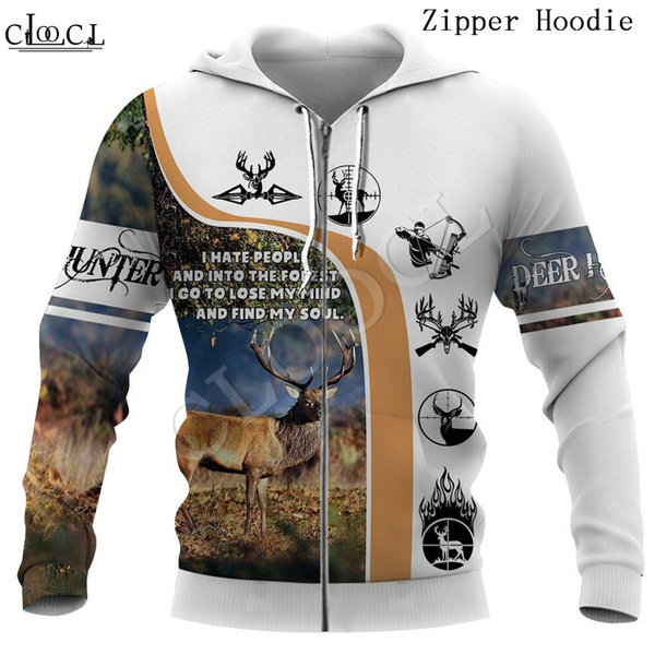 3d deer hunting moletom com capuzs