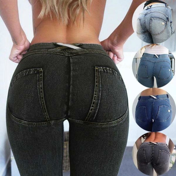 Stretch Jeans Low Waist Women Tight Skinny Denim Pants Buttock Push Up Leggings  Female Pull On Pencil Trousers Bodycon Jeggings - AliExpress