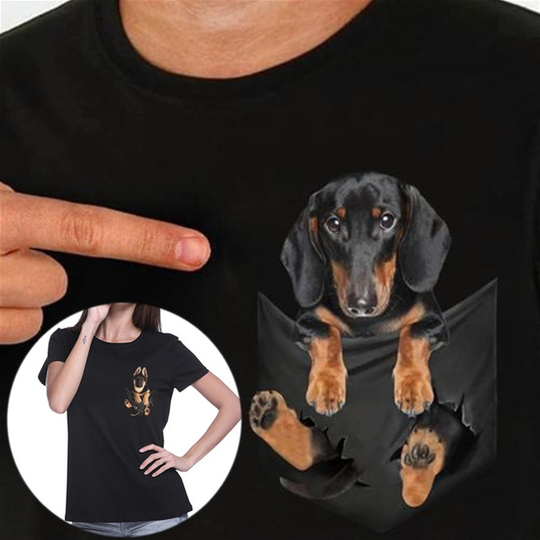 dog in pocket tee shirt