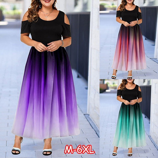 Cold shoulder gradient clearance dress