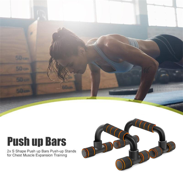 2x Push-Up Bars Foam Handles Press Pull Up Stand Home Exercise Workout Gym Chest 