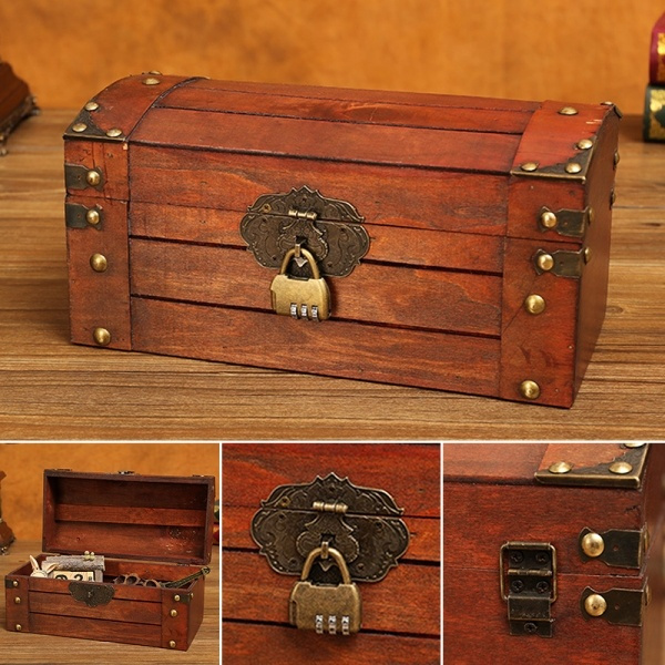 Antique Wooden Jewelry Chest Lock Treasure Storage Box Home Decor Wish - Storage Trunk Home Decor Antique Wooden Jewelry Chest Lock Treasure Storage Box Home Decor Wish - Storage Trunk Home Decor