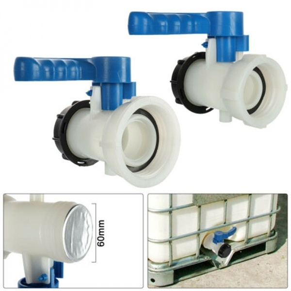 Container Valve And Hose To Relrease Water Drain Valve Rainwater Tank Adapter Shut-Off Valve For 2 Inch IBC ...