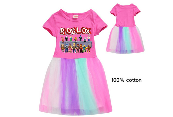 Roblox Game Children Colorful Mesh Tee Shirt Skirt Dress Princess Dress Wish - roblox all for one clothes