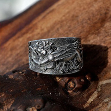 Goth, Hombre, dragonring, 925 silver rings