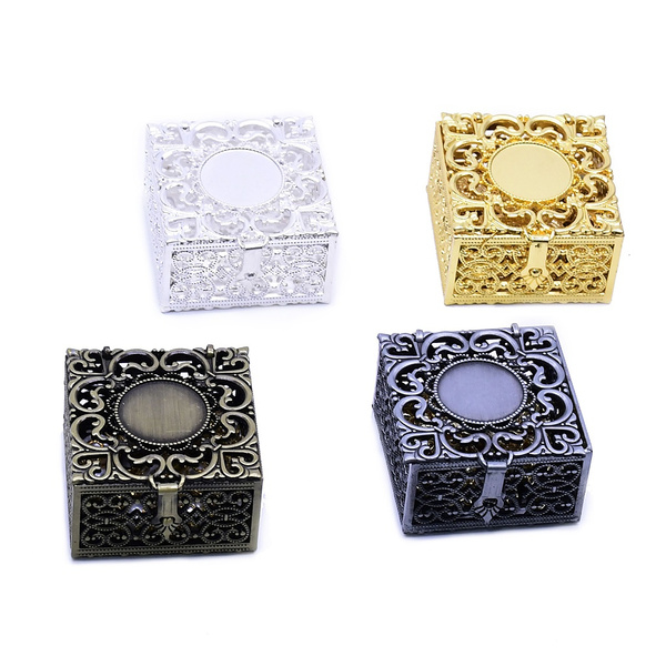 Rosary Bead Box Necklace Metal Christian Catholic Religious Jewelry Case Storage BAN Wish