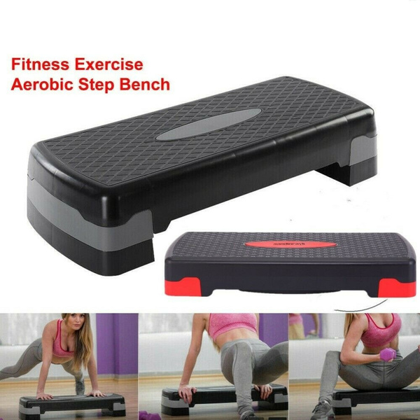 Adjust Exercise Stepper 4 6 Fitness Aerobic Step 27 inch Club Cardio Platform Indoor Home Exercise