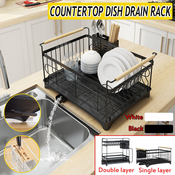 stainless steel kitchen dish drying rack