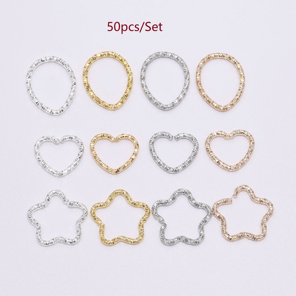 50pcs Jump Rings Twisted Split Rings Spacer Connectors For DIY Jewelry Making 