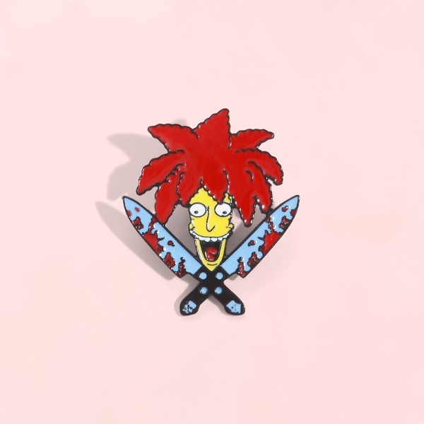 Sideshow Bob Enamel Pins Simpson Cartoon Character Badge Brooch Lapel Pin Friend Fans Gift Wish