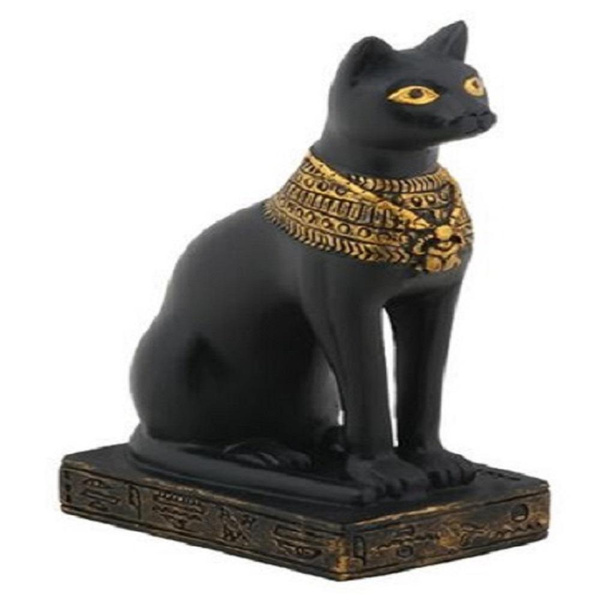 Egyptian Black Bastet Cat Goddess of Protection Figurine 3 Inch 
