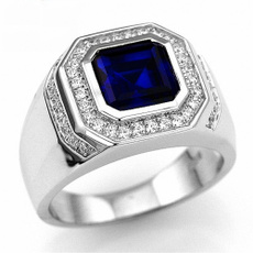 Sterling, DIAMOND, wedding ring, Silver Ring
