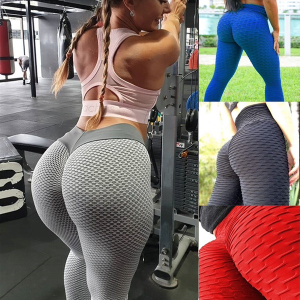 Tik Tok Women Leggings Push Up Anti-Cellulite Yoga Pants Ruched Compression  Gym | eBay