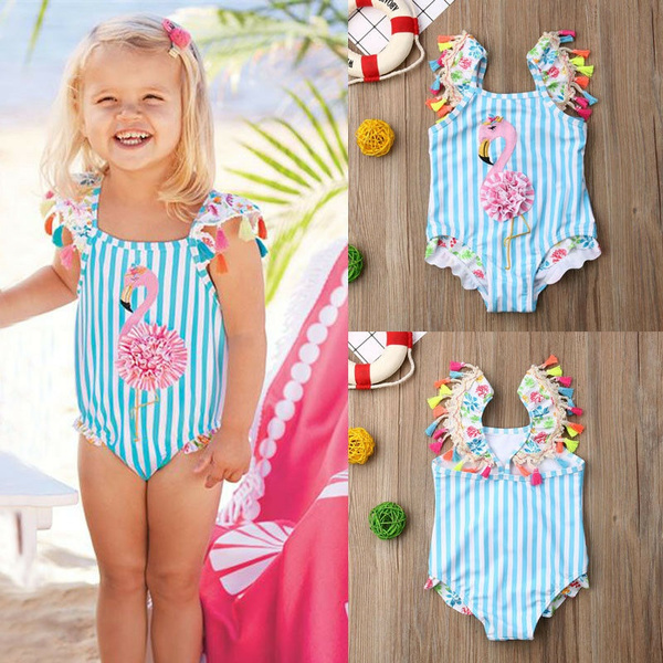 kids flamingo bathing suit