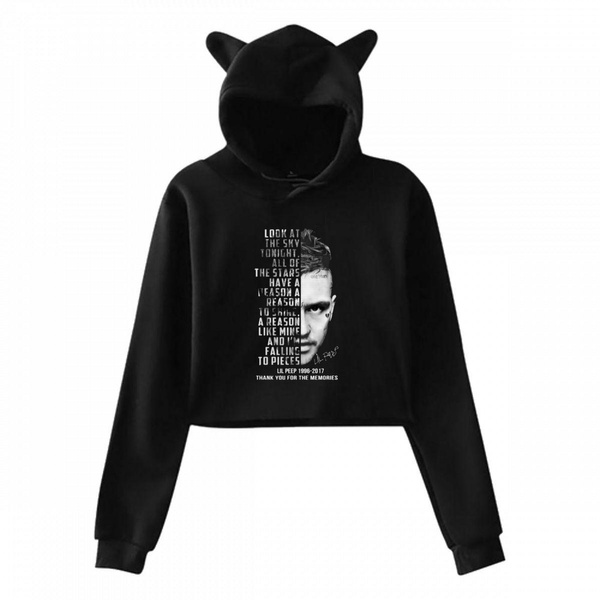 Lil Peep Remember 1996 2017 Thank You for The Memories Signature Cat Ear Hoodie Sweater