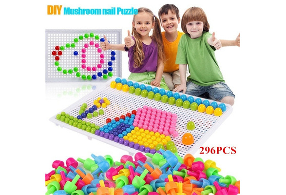 296 Pegs Little Painter Children Kid Gift Creative Picture Toy Environmental Protection Peg Art Drawing Board